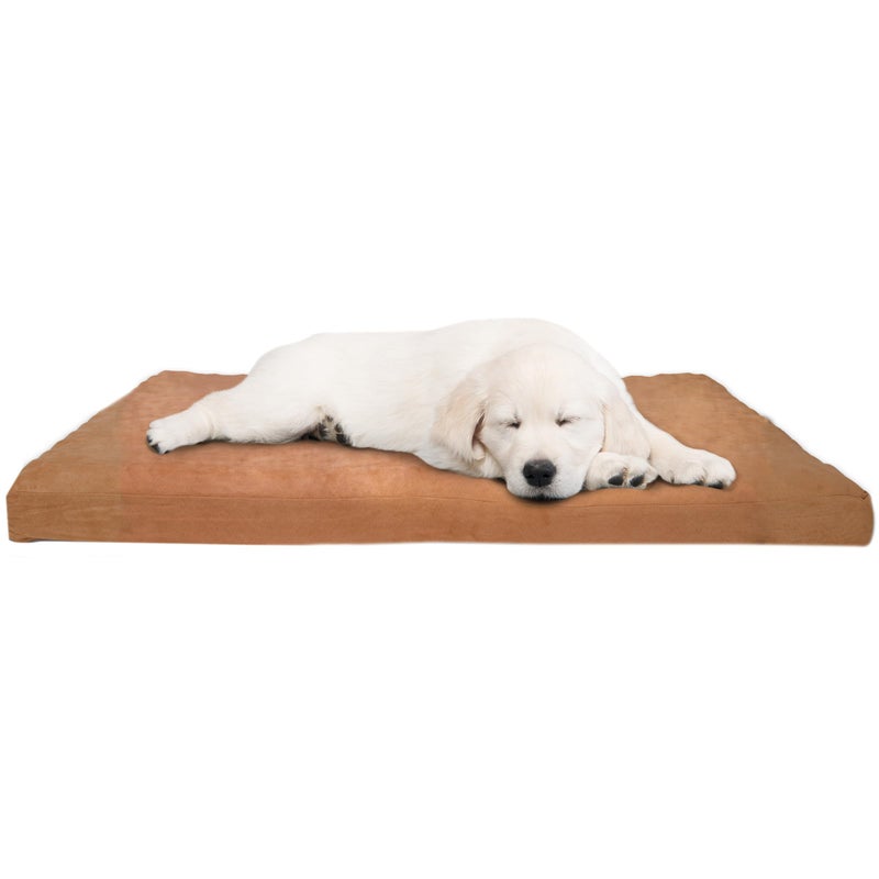 PETMAKER Dog Bed with Removable Cover â€“ 44x35 Pet Bed - 3-Inch Egg Crate Style Foam Orthopedic Dog Mattress, Microsuede, and Non-Slip Crate Pad (Clay) - Image 1
